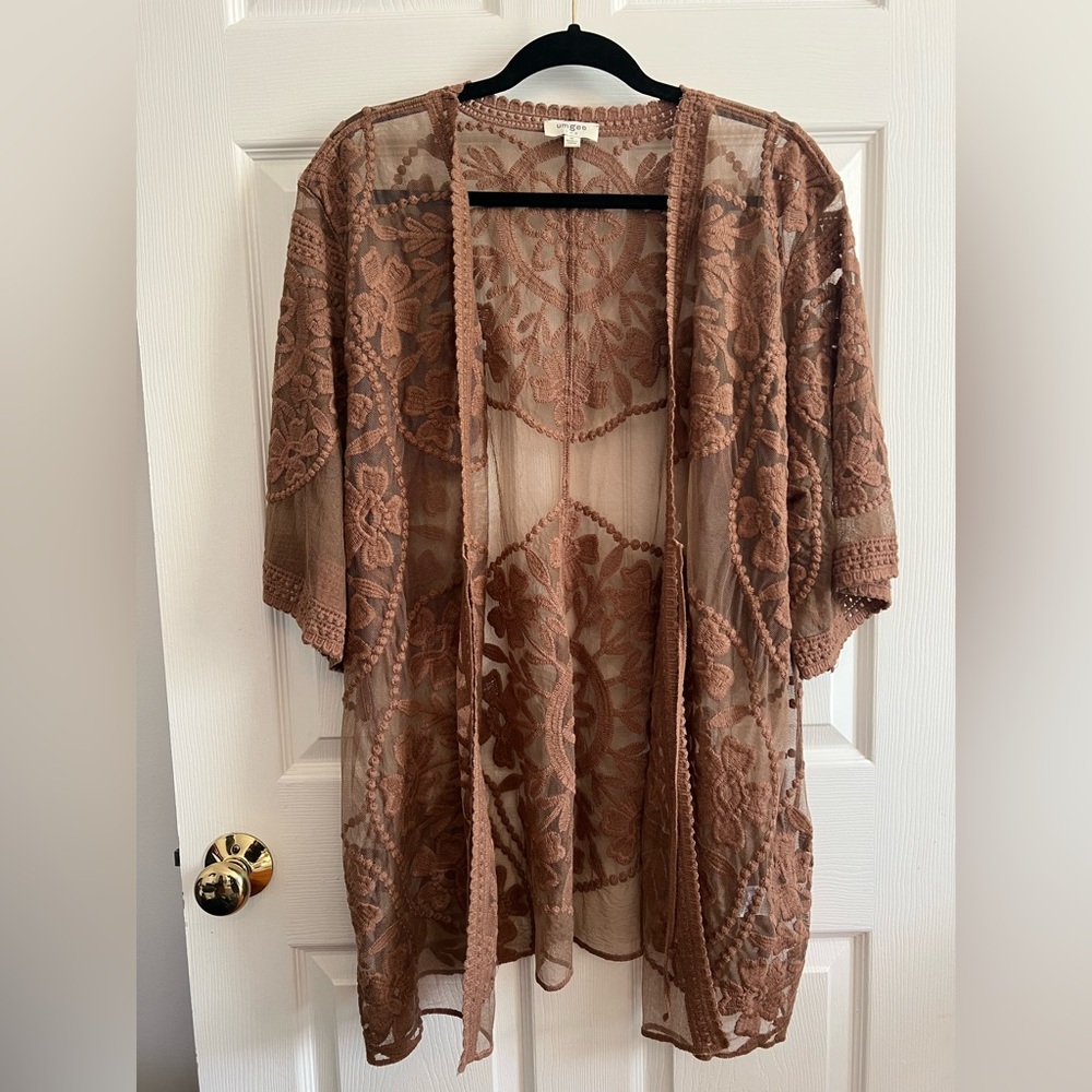 Umgee Brown Lace Kimono